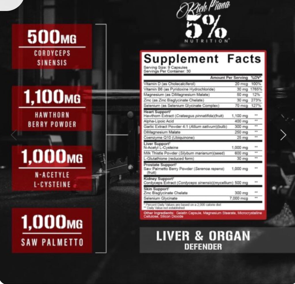 5% NUTRITION LIVER & ORGAN DEFENDER 270 CAPS
