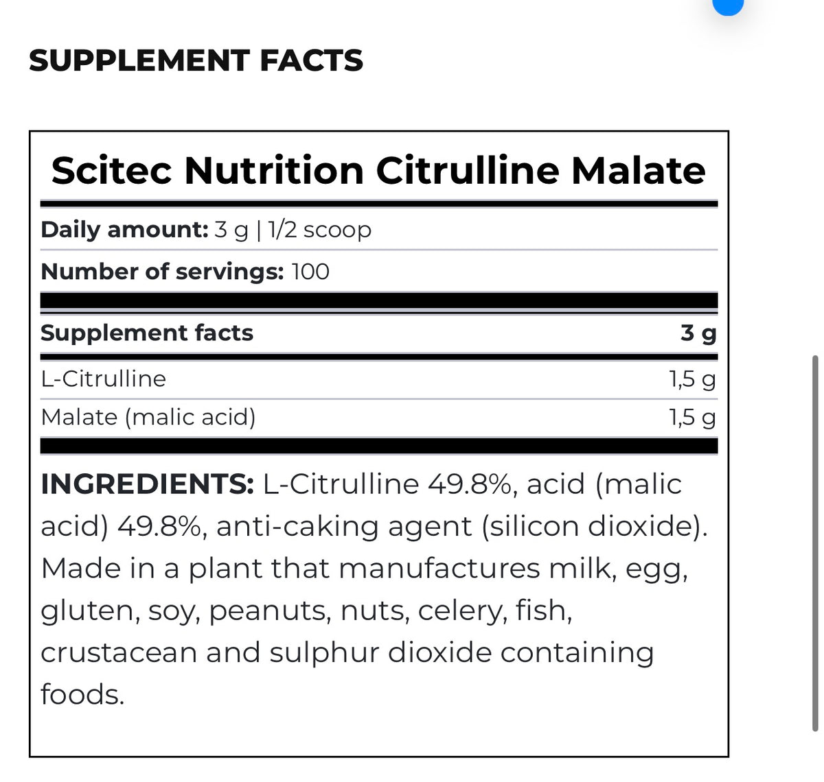 Scitec L Citrulline Malate
